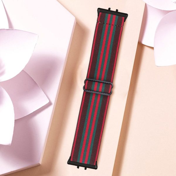 Samsung Galaxy Fit3 SM-R390 Elastic Wrist Band Pattern Design Watch Strap (Black Buckle) - 6 Online now