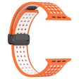 Apple Watch Series 49mm - 45mm - 44mm - 42mm Silicone Watch Band Dual Color - Orange+White Fashion