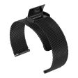 18mm Universal stainless steel watch strap with buckle - Black Fashion