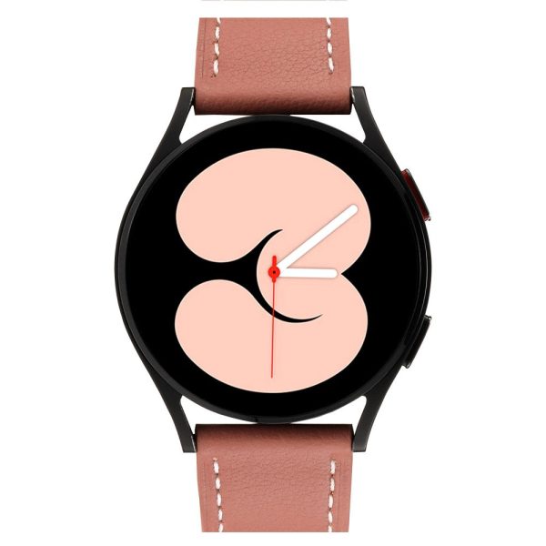 20mm Universal textured genuine leather watch strap - Deep Pink Online