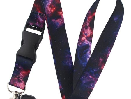 Universal starry sky style lanyard - Dark Red and Blue For Sale