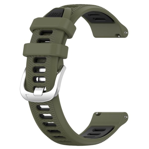 22mm Universal dual color cross strip silicone strap - Jungle Green   Black For Sale