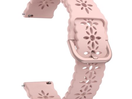 Samsung Galaxy Watch 5 (44mm)   (40mm)   Pro hollow out blossom watch strap - Pink Supply