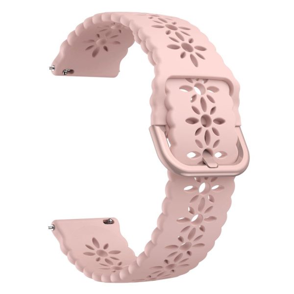 Samsung Galaxy Watch 5 (44mm)   (40mm)   Pro hollow out blossom watch strap - Pink Supply