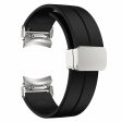 Samsung Galaxy Watch4   Watch 5   Watch6 Wrist Strap Soft Silicone Watch Band with Magnetic Buckle - Black Sale