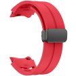 Samsung Galaxy Watch 20mm Watch Band Stylish Silicone Strap with Magnetic Folding Buckle - Red Online