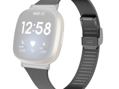 Fitbit Sense 2   Versa 4 milanese stainless steel strap - Black For Discount