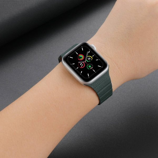 Apple Watch Series 8 (41mm) dual color genuine leather watch strap - Black Online