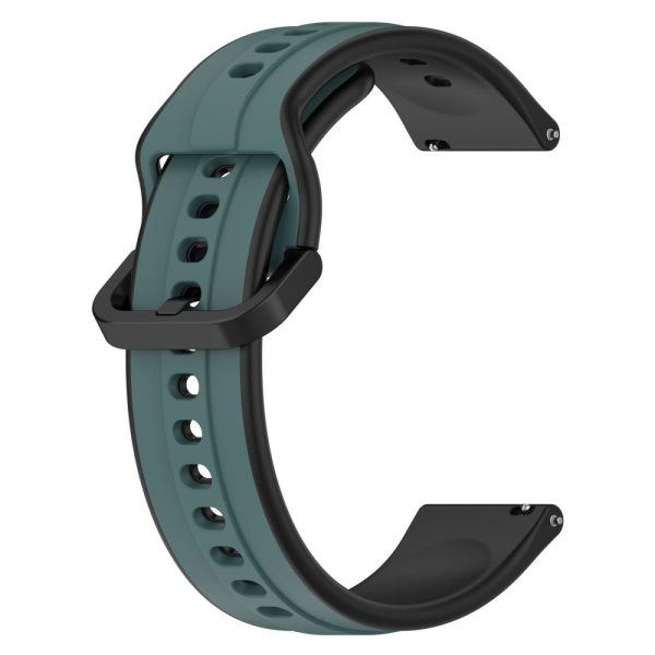 22mm Universal dual color silicone strap - Olive Green   Black For Sale