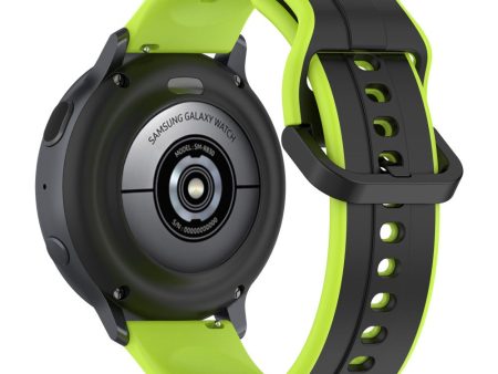 22mm Universal dual color silicone strap - Black   Lime For Sale