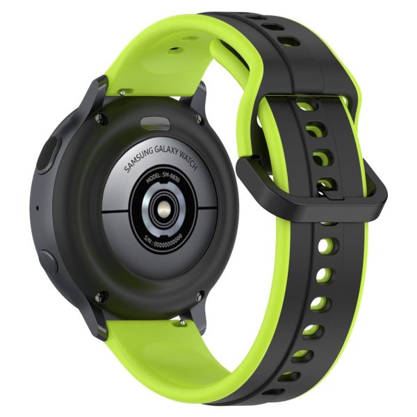 22mm Universal dual color silicone strap - Black   Lime For Sale