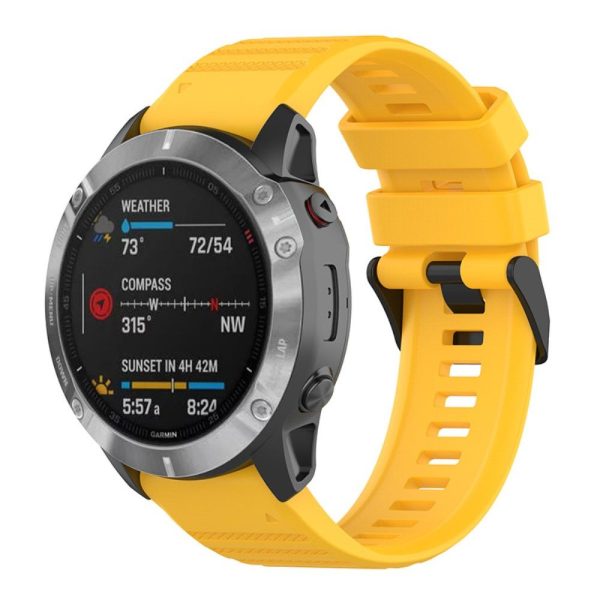 26mm breathable silicone watch strap for Garmin watch - Yellow Online