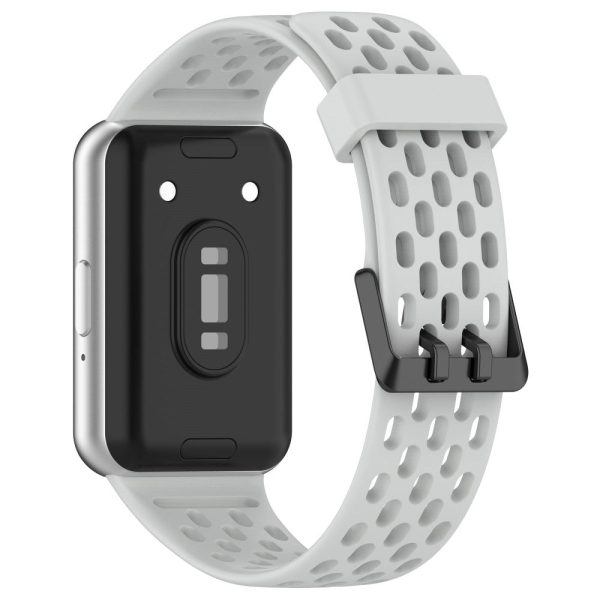 Samsung Galaxy Fit3 Strap Replacement Silicone Breathable Watch Bracelet - Light Grey Online now