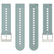 Huawei Watch 4   4 Pro   GT 4 46mm Color Holes Watch Strap 22mm Universal Silicone Band - Rock Cyan+White on Sale