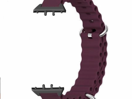 Samsung Galaxy Fit3 Replacement Strap Drop-resistant Silicone Watch Band - Wine Red For Sale