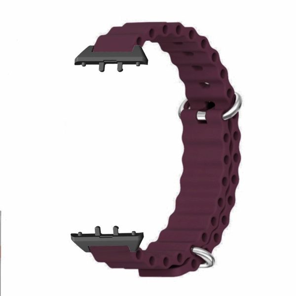 Samsung Galaxy Fit3 Replacement Strap Drop-resistant Silicone Watch Band - Wine Red For Sale