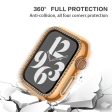 Apple Watch Series 9   8   7 41mm Impact-Resistant Watch Cover Rhinestone Decor Drop-Resistant Case - Silver Sale