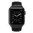 24mm simple genuine leather watch band - Black Hot on Sale