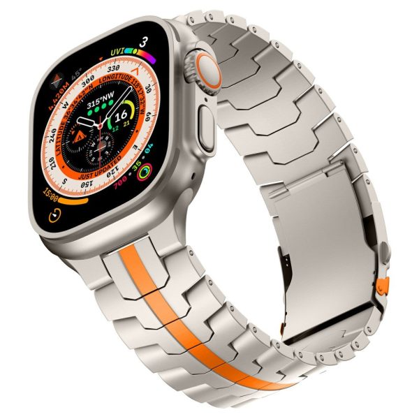 Titanium Alloy Watch Strap for Apple Watch Series 41mm - 40mm - 38mm - Titanium+Orange Sale