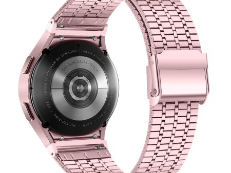 Samsung Galaxy Watch7 44mm 40mm Watch Band 7-Beads Stainless Steel Wrist Strap - Rose Pink Cheap