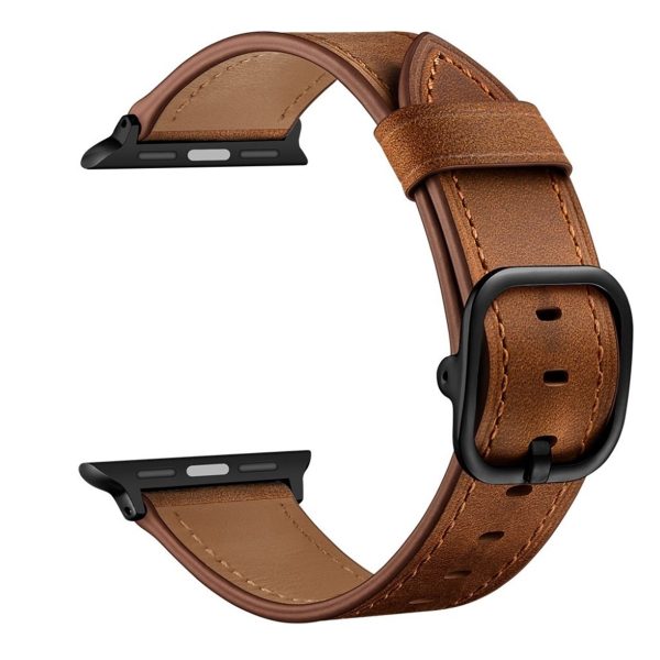 Apple Watch Series 5   4 44mm genuine leather watch band - Coffee Hot on Sale