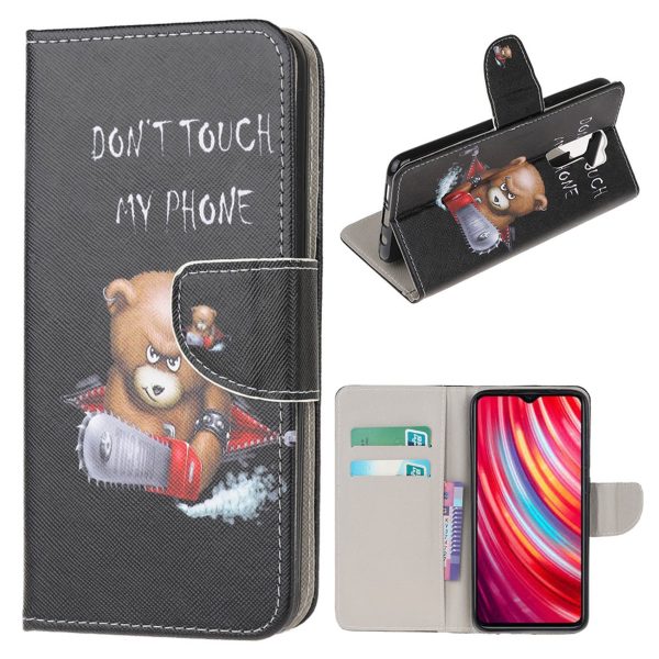 Wonderland Xiaomi Redmi Note 8 Pro flip case - Brown Bear and Warning Words Online now