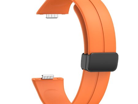 Huawei Watch Fit 3 Silicone Strap Magnetic Folding Buckle Watch band  - Orange on Sale