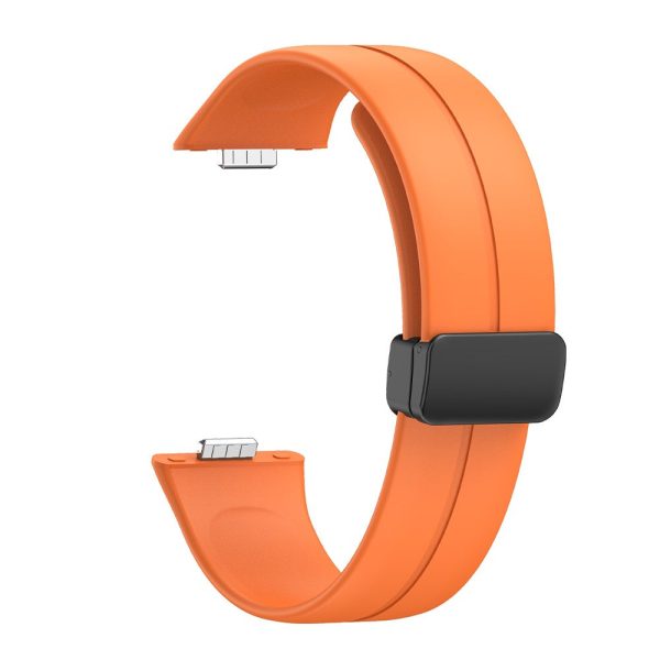 Huawei Watch Fit 3 Silicone Strap Magnetic Folding Buckle Watch band  - Orange on Sale