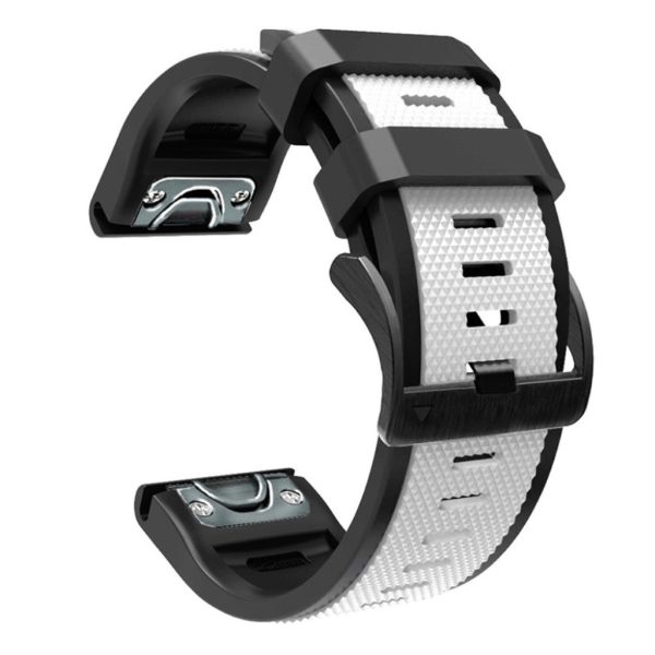 26mm dual color watch strap for Garmin watch - White   Black Fashion