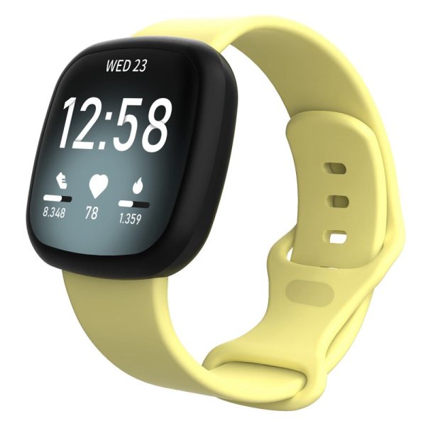 Fitbit Sense 2   Versa 4 silicone watch strap - Yellow Size: S Online Hot Sale