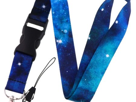 Universal starry sky style lanyard - Dark Blue Nebula For Sale