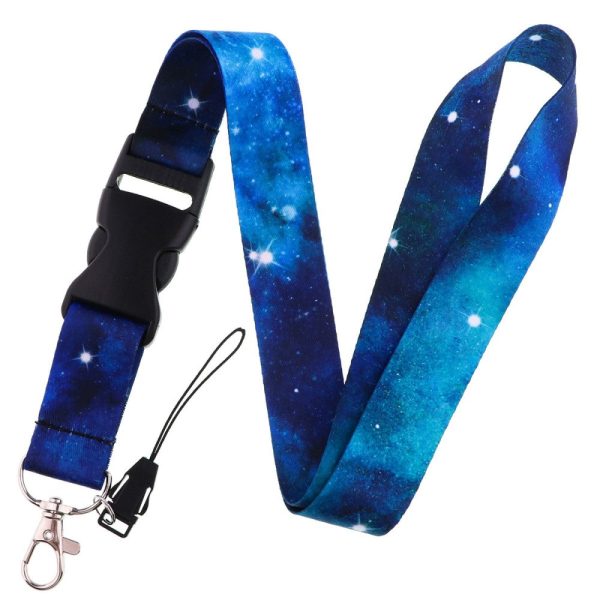 Universal starry sky style lanyard - Dark Blue Nebula For Sale