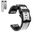 26mm dual color watch strap for Garmin watch - White   Black Fashion