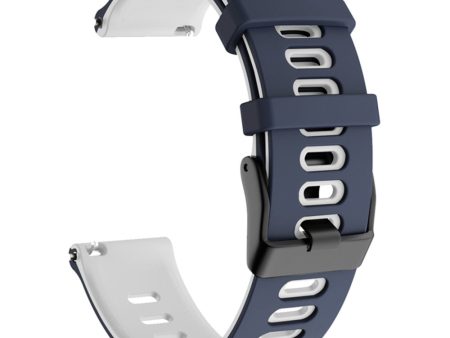 20mm Universal dual color silicone watch strap - Midnight Blue   White Sale