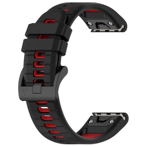 Garmin Fenix 7X   Fenix 7X Pro Watch Band 26mm Waterproof Light Silicone Bracelet - Black+Red Cheap