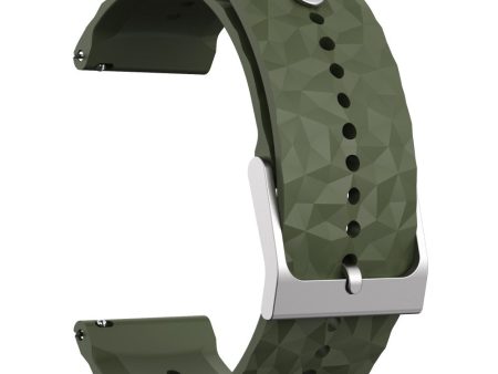 24mm rhombus style silicone strap for Suunto and Fossil - Army Green For Cheap