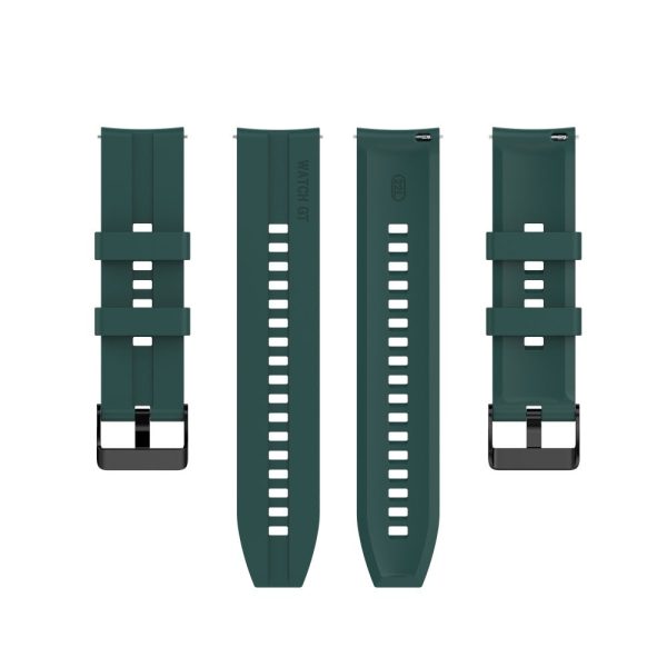 20mm Universal silicone watch strap - Black Steel Buckle   Blackish Green Online