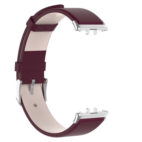 Samsung Galaxy Fit3 SM-R390 Replacement Wrist Band Adjustable Leather Watch Strap - Wine Red Hot on Sale