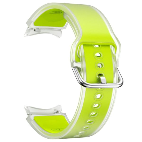 Samsung Galaxy Watch 20mm Transparent Design Watch Band Adjustable Silicone Strap - Transparent Lime Hot on Sale