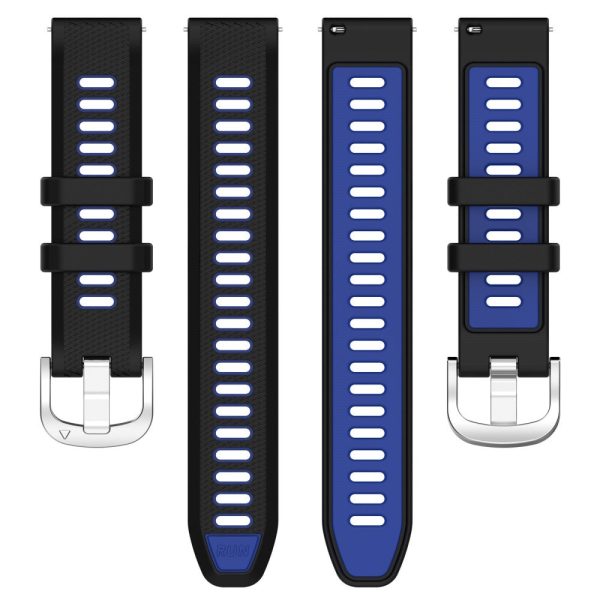 22mm Universal dual color cross strip silicone strap - Black   Blue For Discount