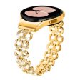 Rhinestone décor metal strap with connector for Samsung Galaxy Watch 5   4 - Gold Cheap