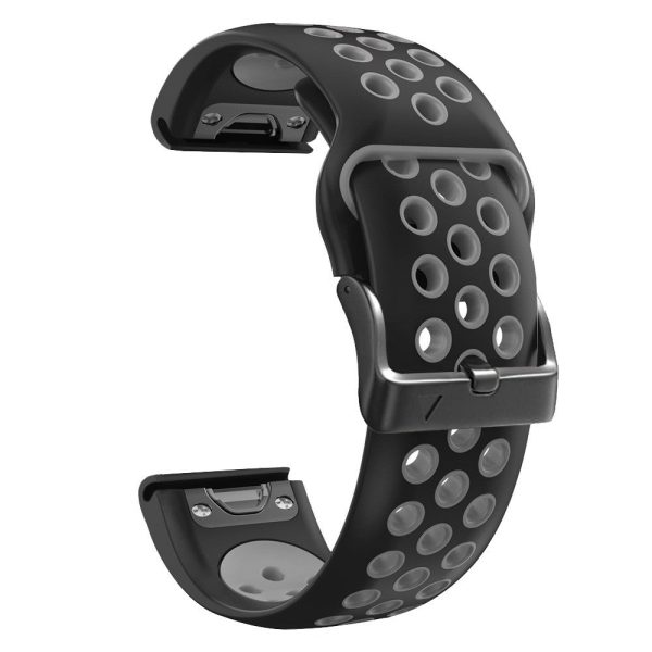 22mm dual color silicone strap for Garmin and Coros watch - Black   Grey on Sale