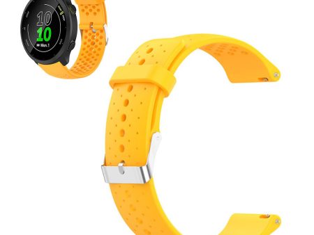 Garmin Forerunner 158   55 breathable silicone watch strap - Yellow For Cheap