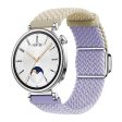 Huawei Watch GT 4 41mm Universal 18mm Watch Strap Woven Wrist Band with Silver Magnetic Buckle - Starlight+Light Purple Sale