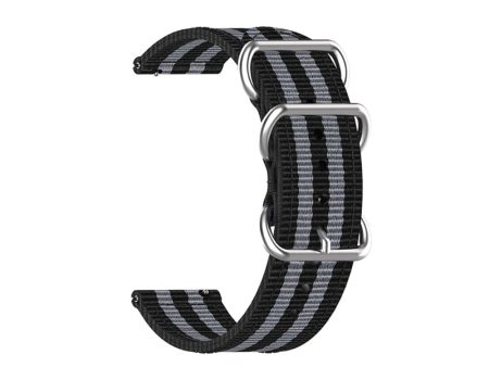 Garmin Forerunner 255S nylon watch strap - Black   Grey   Black   Grey   Black Cheap