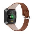 Fitbit Versa 2   Lite cowhide genuine leather watch strap - Brown Cheap