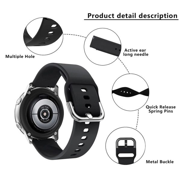 KALEBOL KLB-SXKGJ-001 18mm Universal Smartwatch Strap Silicone Replacement Wrist Band - Black Hot on Sale