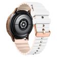 20mm Universal horizontal stripe style silicone strap with rose gold buckle - White+Khaki Online Hot Sale