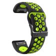 22mm dual color silicone strap for Garmin and Coros watch - Black   Green Fashion