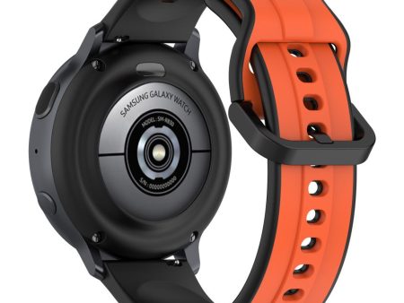 22mm Universal dual color silicone strap - Orange   Black For Sale